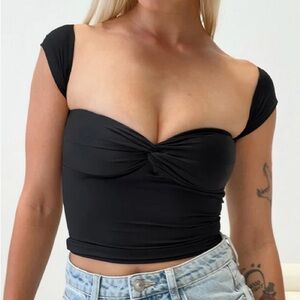 Princess Polly Larisha Black Off The Shoulder Top